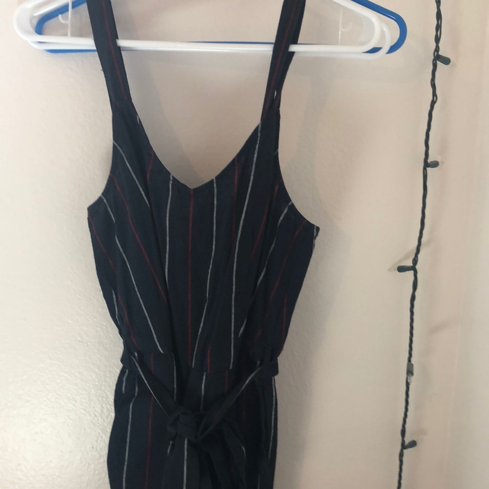Blue striped jumpsuit/romper